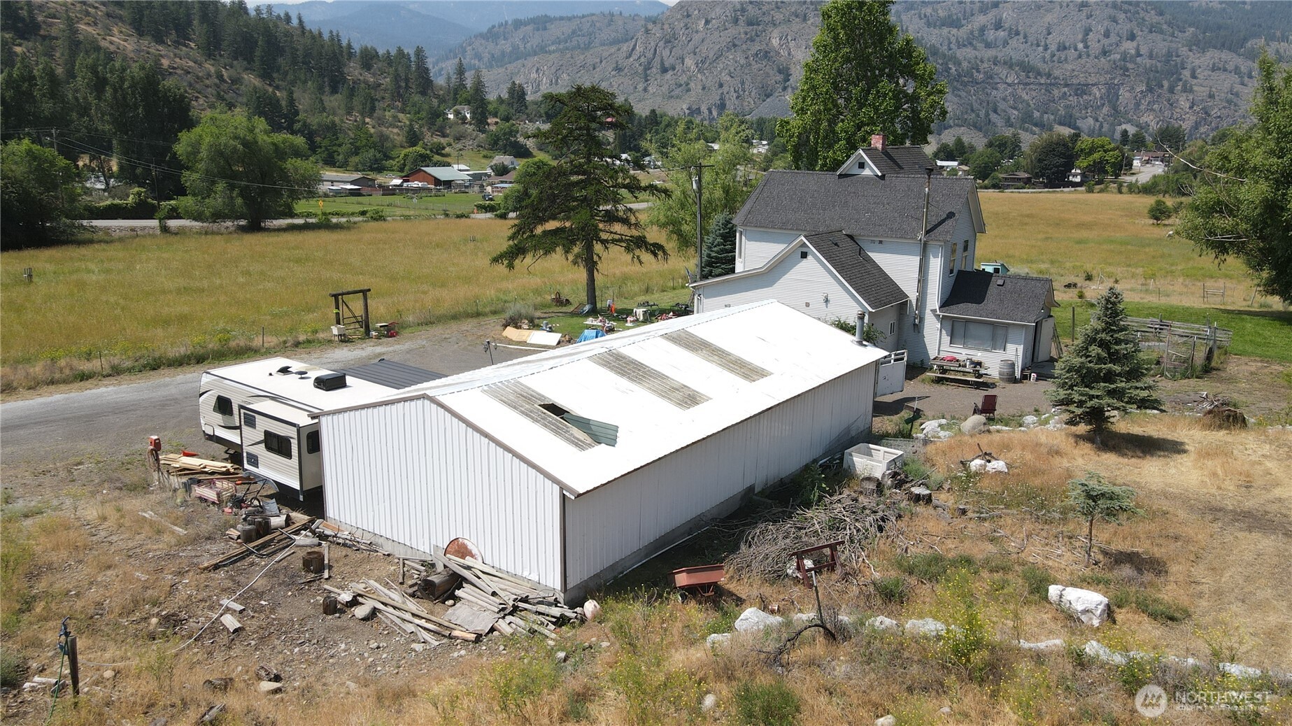 1112 Loomis-Oroville Road Loomis, WA 98827 - Photo 34 of 40 an aerial view of a house with outdoor space