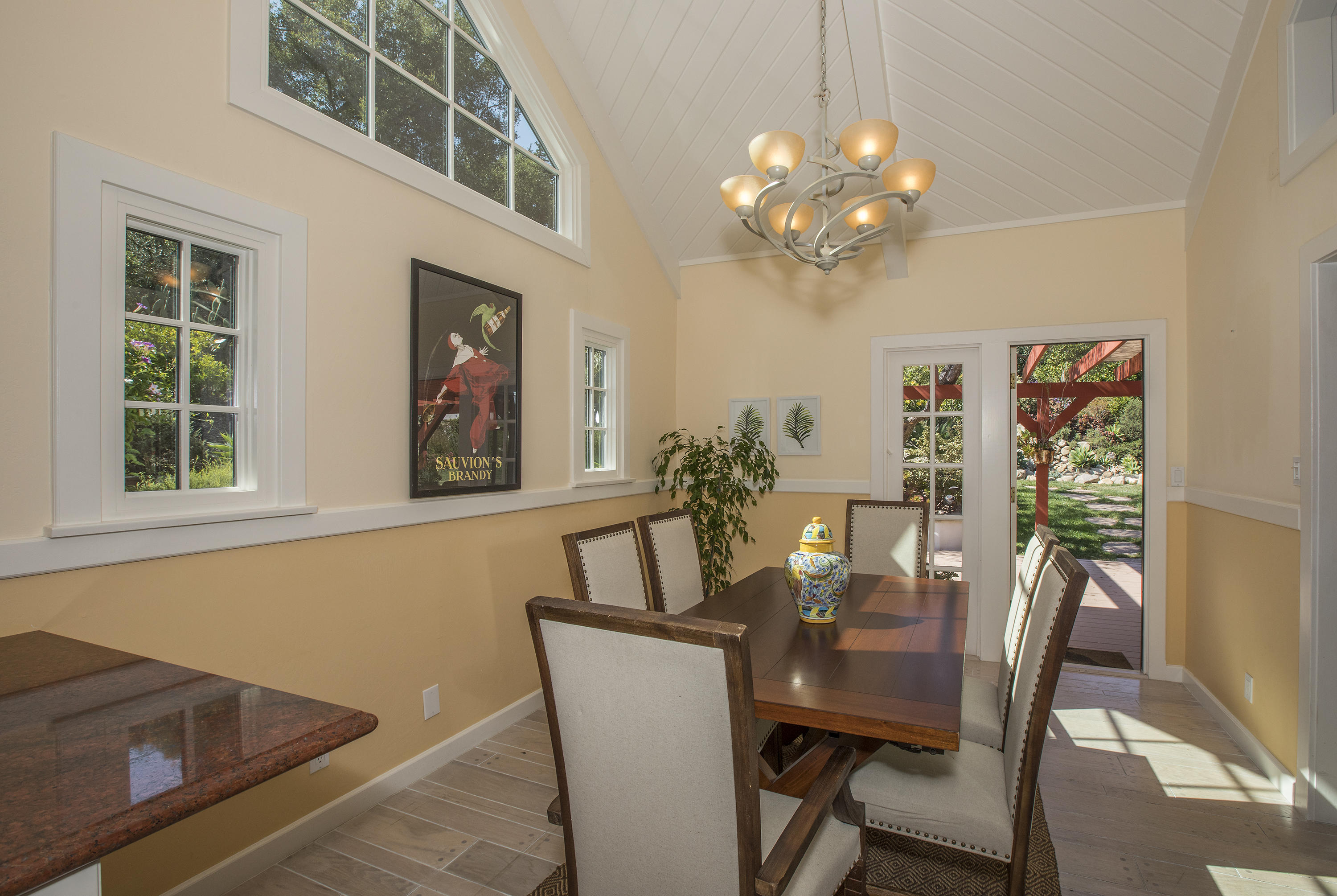 3165 Eucalyptus Hill Road Santa Barbara, CA 93108 - Photo 5 of 21 a view of a dining room with furniture and chandelier