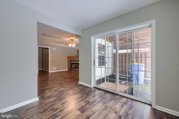 a view of entryway with wooden floor