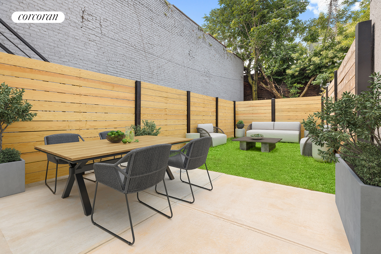 26 Goodwin Place, Unit 1R Brooklyn, NY 11221 - Photo 3 of 6 a view of a patio with table and chairs and garden