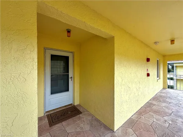 a view of a bathroom with a door