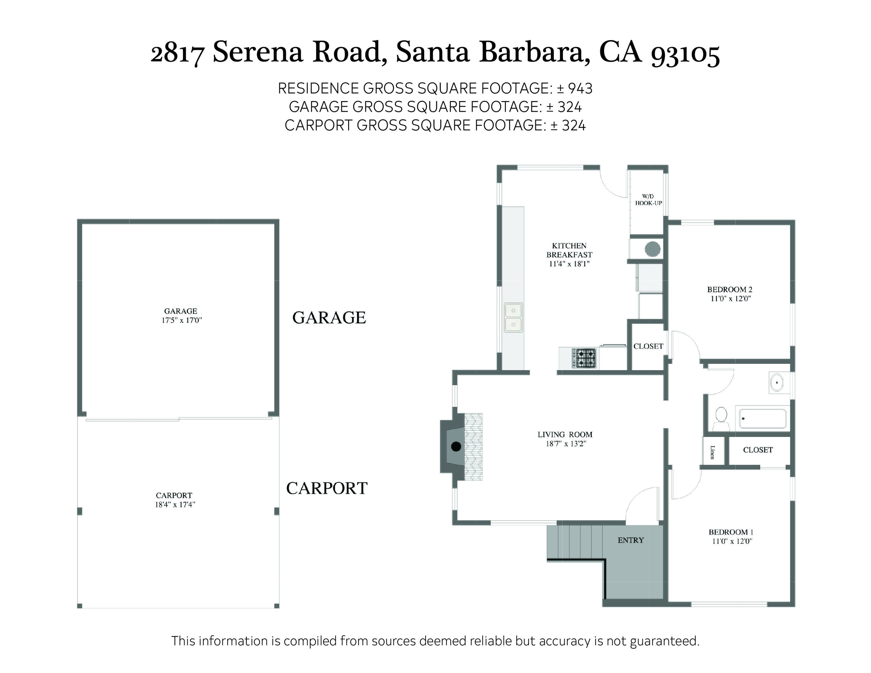 2817 Serena Road Santa Barbara, CA 93105 - Photo 20 of 20 Floor Plan
