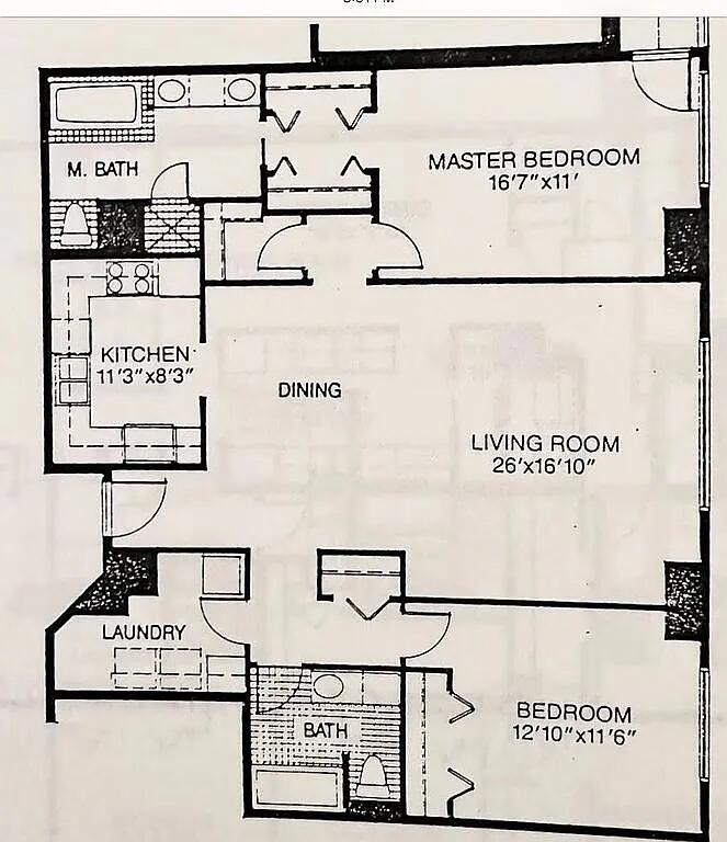 1 7th Street, Unit 1105 Augusta, GA 30901 - Photo 28 of 28 Floor Plan