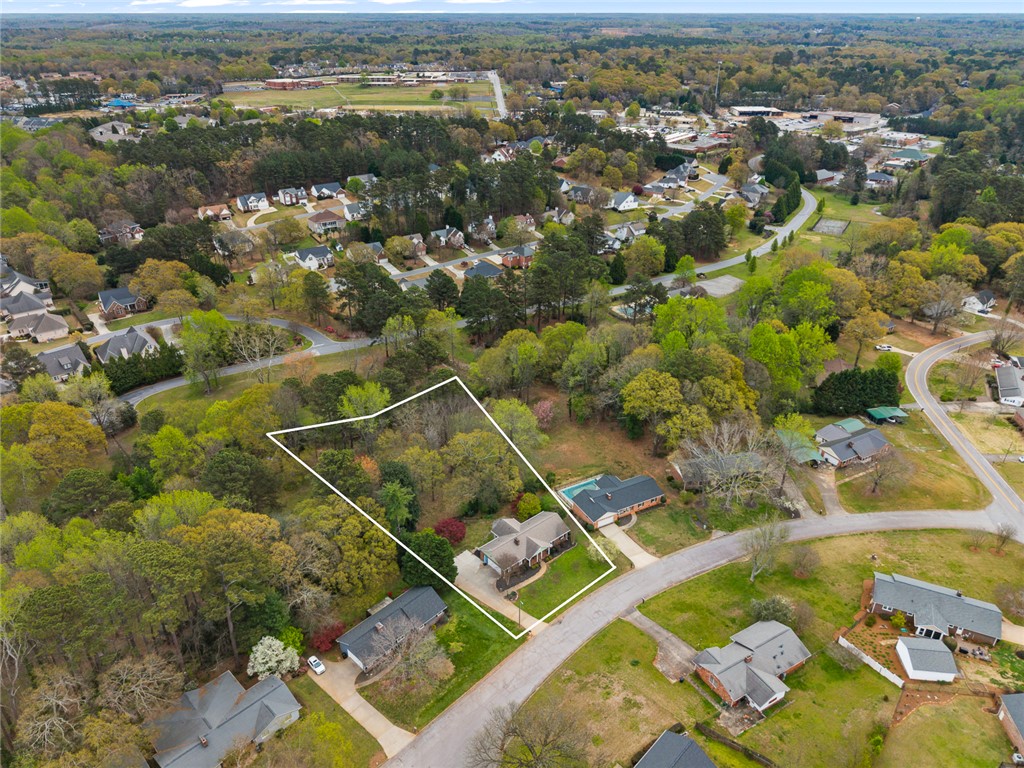 1403 Hanover Road Anderson, SC 29621 - Photo 35 of 40 This elevated view captures a charming residence amidst a verdant neighborhood with ample green space.