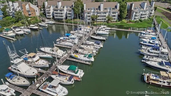 an aerial view of a house with a lake view