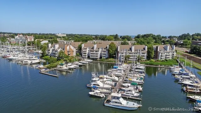 a view of a lake with houses