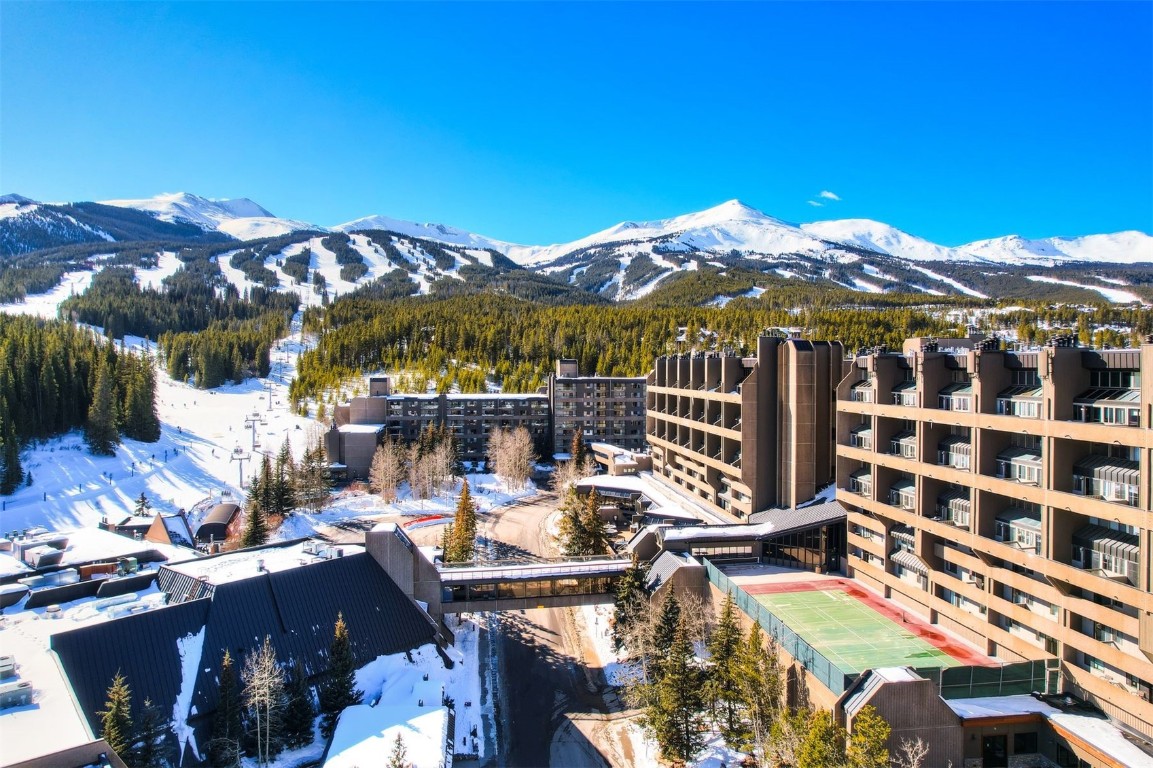 601 Village Road, Unit 503 Breckenridge, CO 80424 - Photo 34 of 48 a view of a patio with swimming pool table and chairs