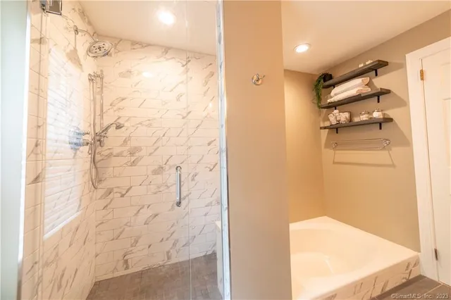 a bathroom with a shower