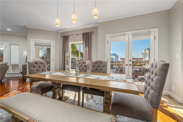 a view of a living room and dining room