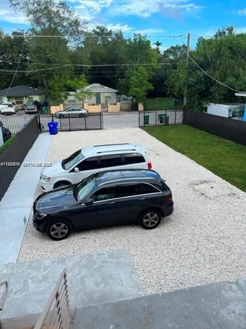 a view of a terrace with a bench