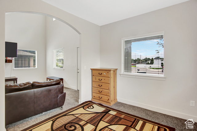 4 Hanauer Place Murray, UT 84107 - Photo 7 of 24 Living area with carpet and arched walkways