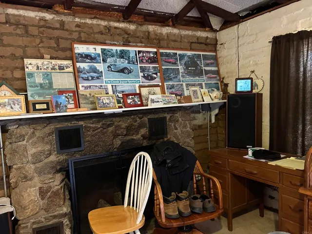 a table and chairs in a room
