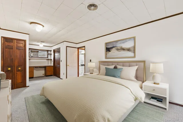 an empty room with closet