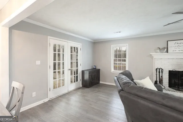 a living room filled with furniture