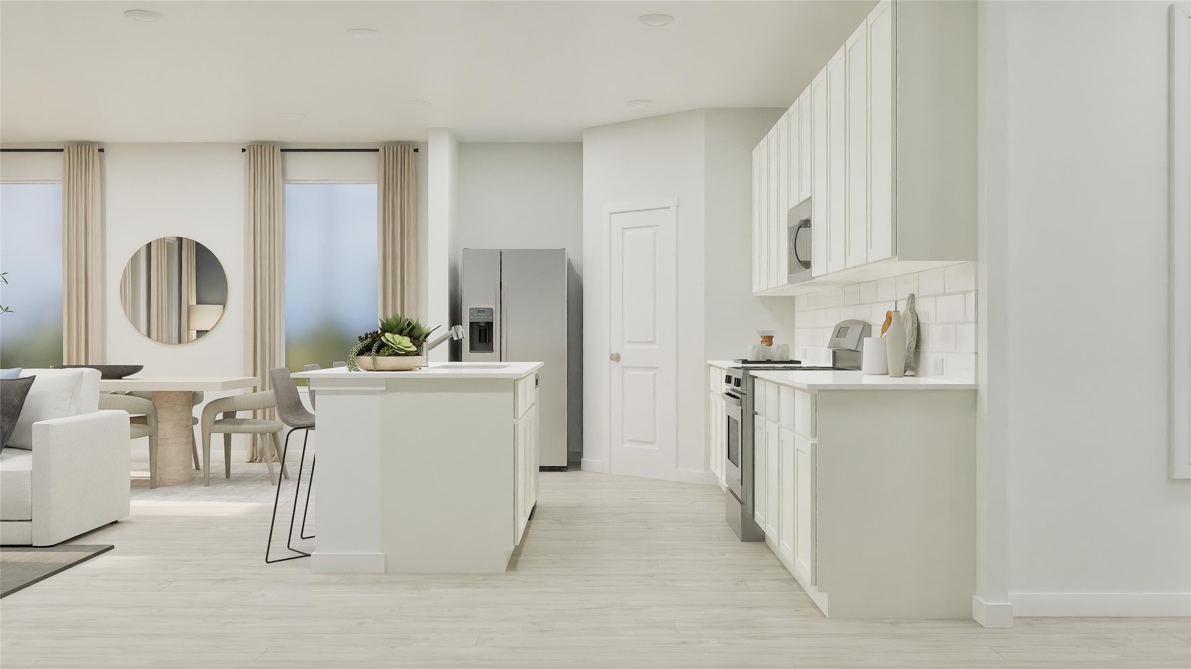 326 Seven Seas Drive Kyle, TX 78640 - Photo 21 of 37 a view of kitchen with windows and refrigerator