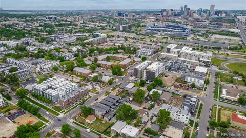 an aerial view of multiple house