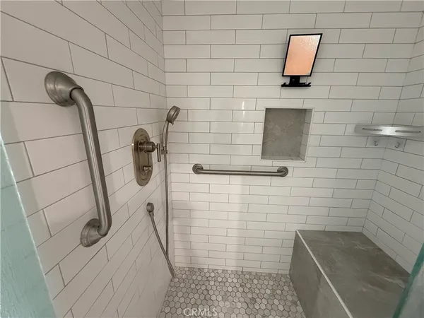 a bathroom with a shower
