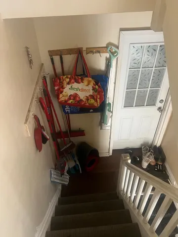 a view of entryway and workspace