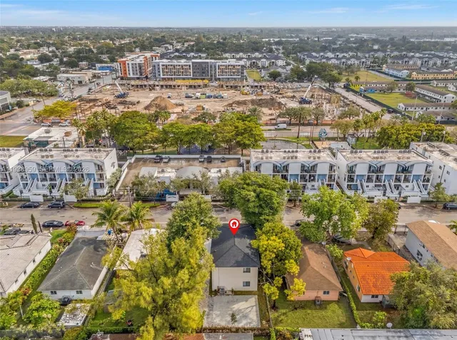 an aerial view of multiple house