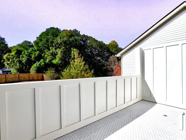 a view of a backyard with garden