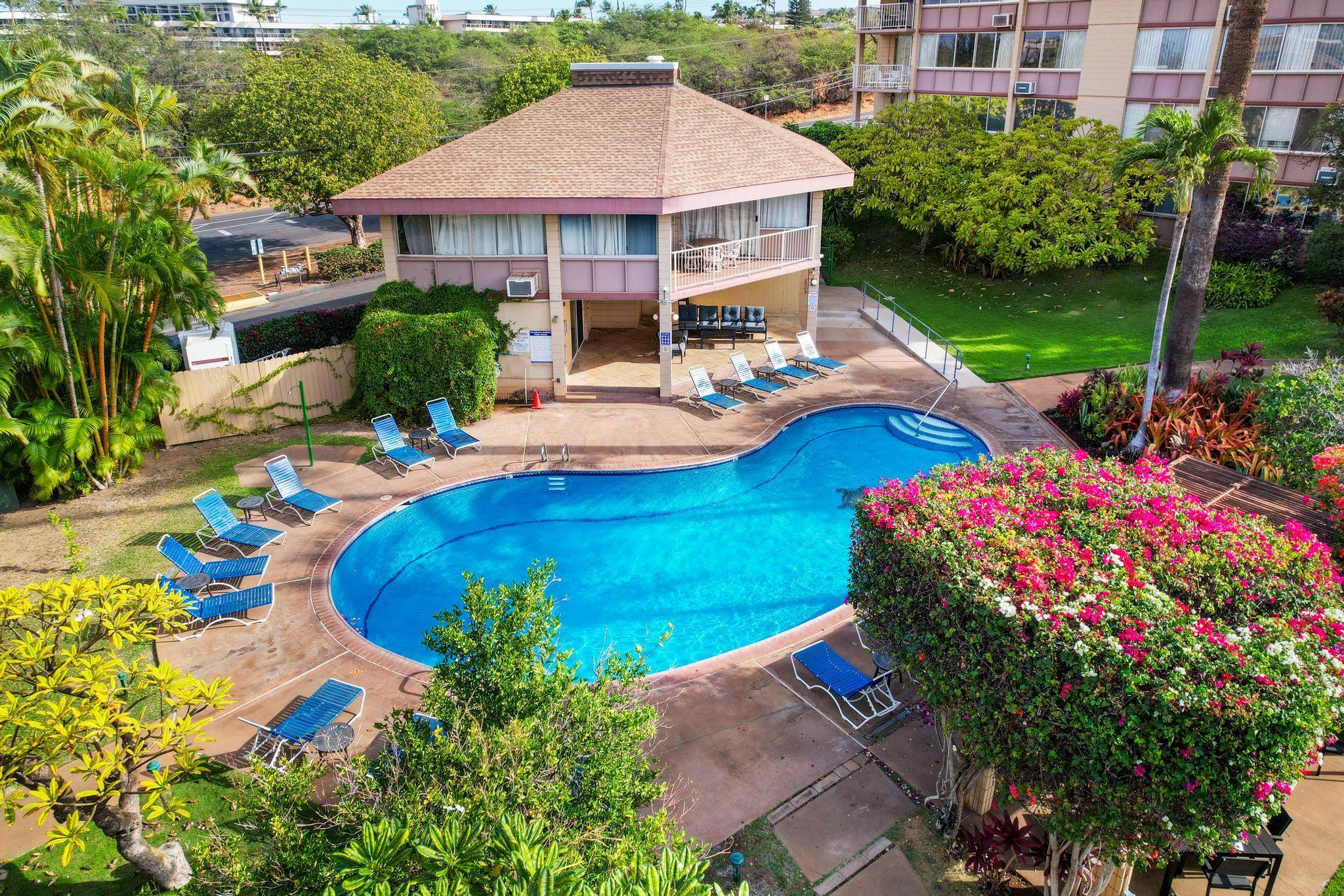 2619 South Kihei Road, Unit A305 Kihei, HI 96753 - Photo 41 of 44 an aerial view of a house with swimming pool garden and patio