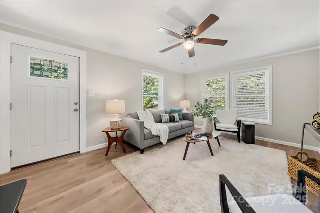 a living room with furniture