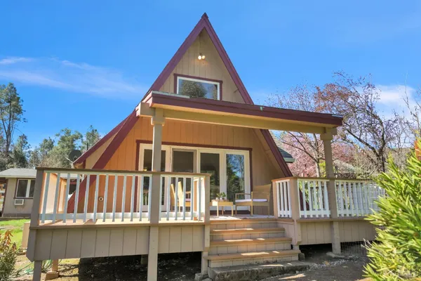 a view of a house with a balcony