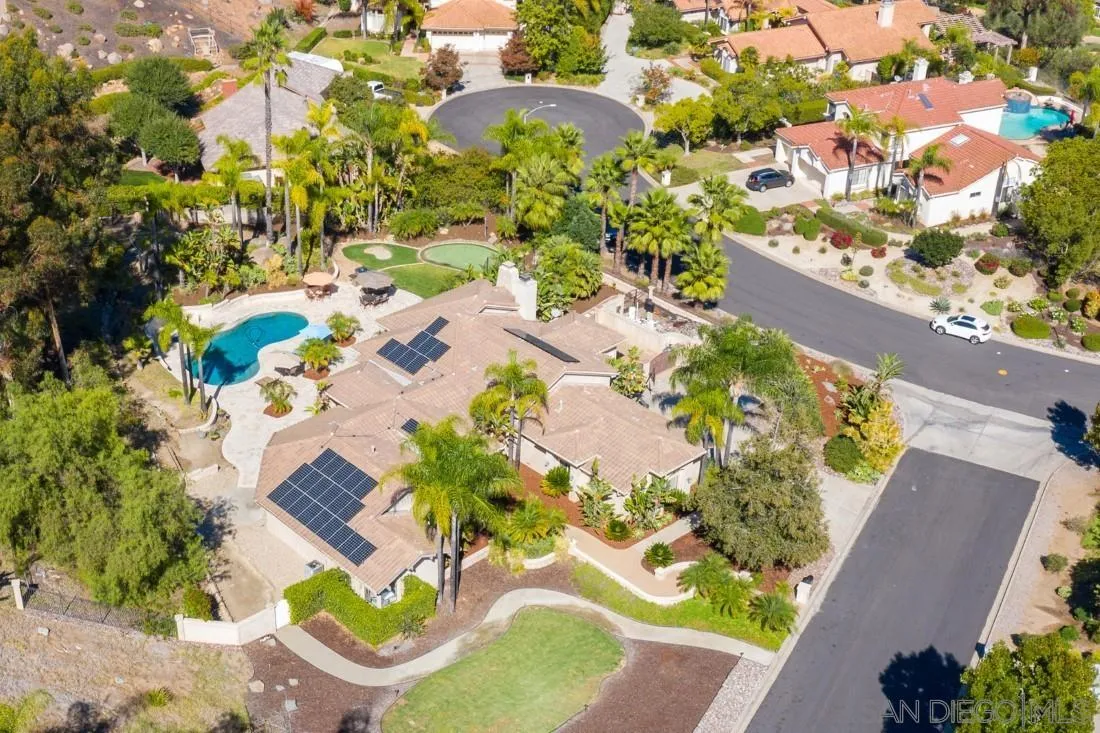 13862 Deergrass Court Poway, CA 92064 - Photo 50 of 51 an aerial view of residential house with outdoor space and swimming pool
