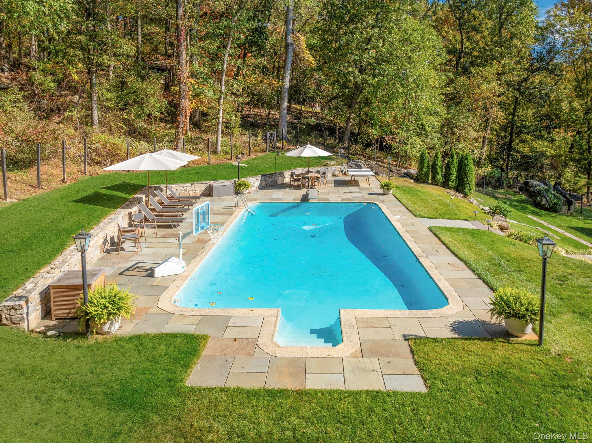36 Pond Hill Road Chappaqua, NY 10514 - Photo 3 of 32 a view of a swimming pool with a yard