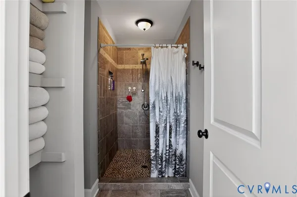 a bathroom with a shower