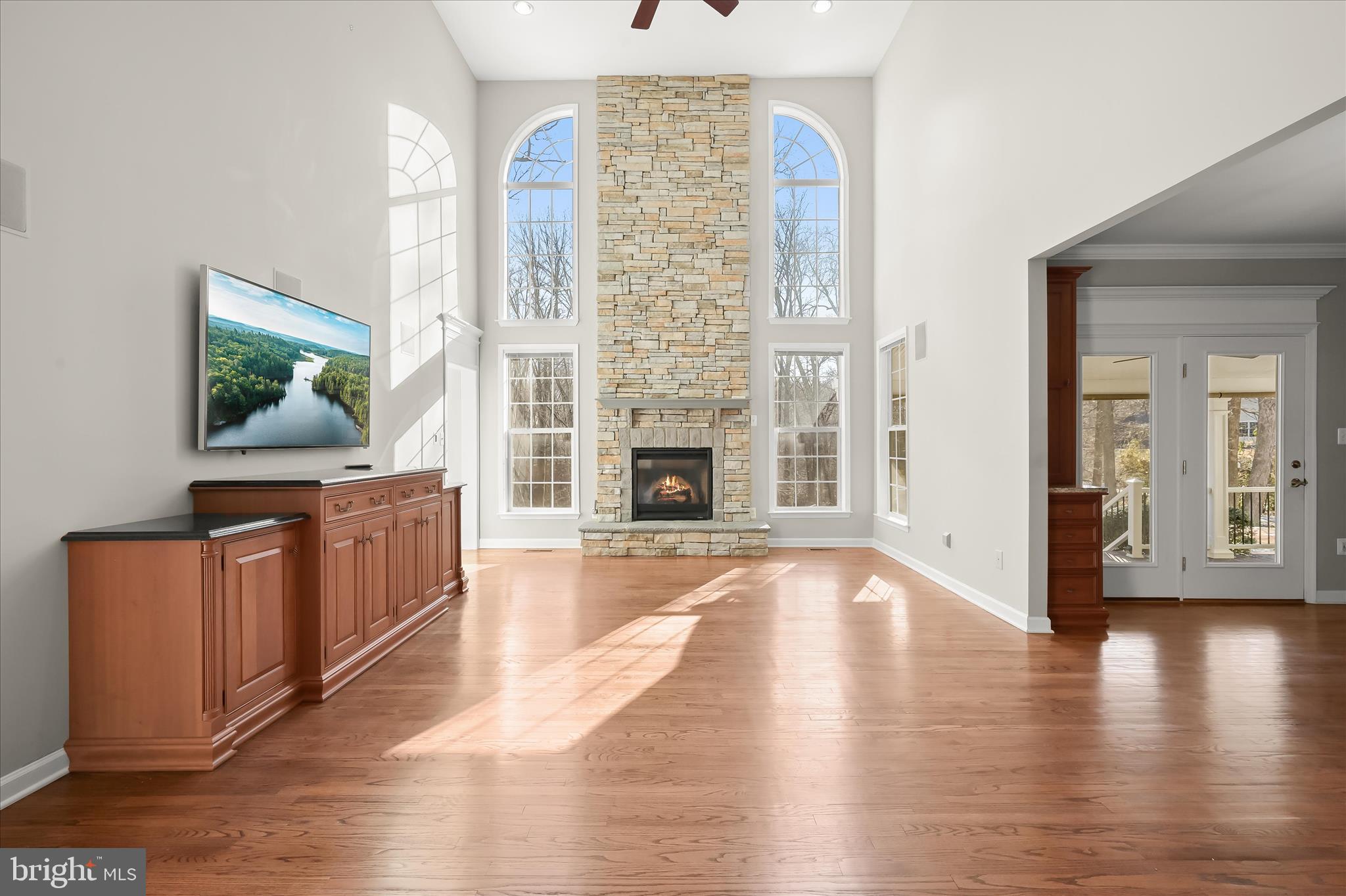 15101 Union Chapel Road Woodbine, MD 21797 - Photo 23 of 105 2-story stacked stone fireplace