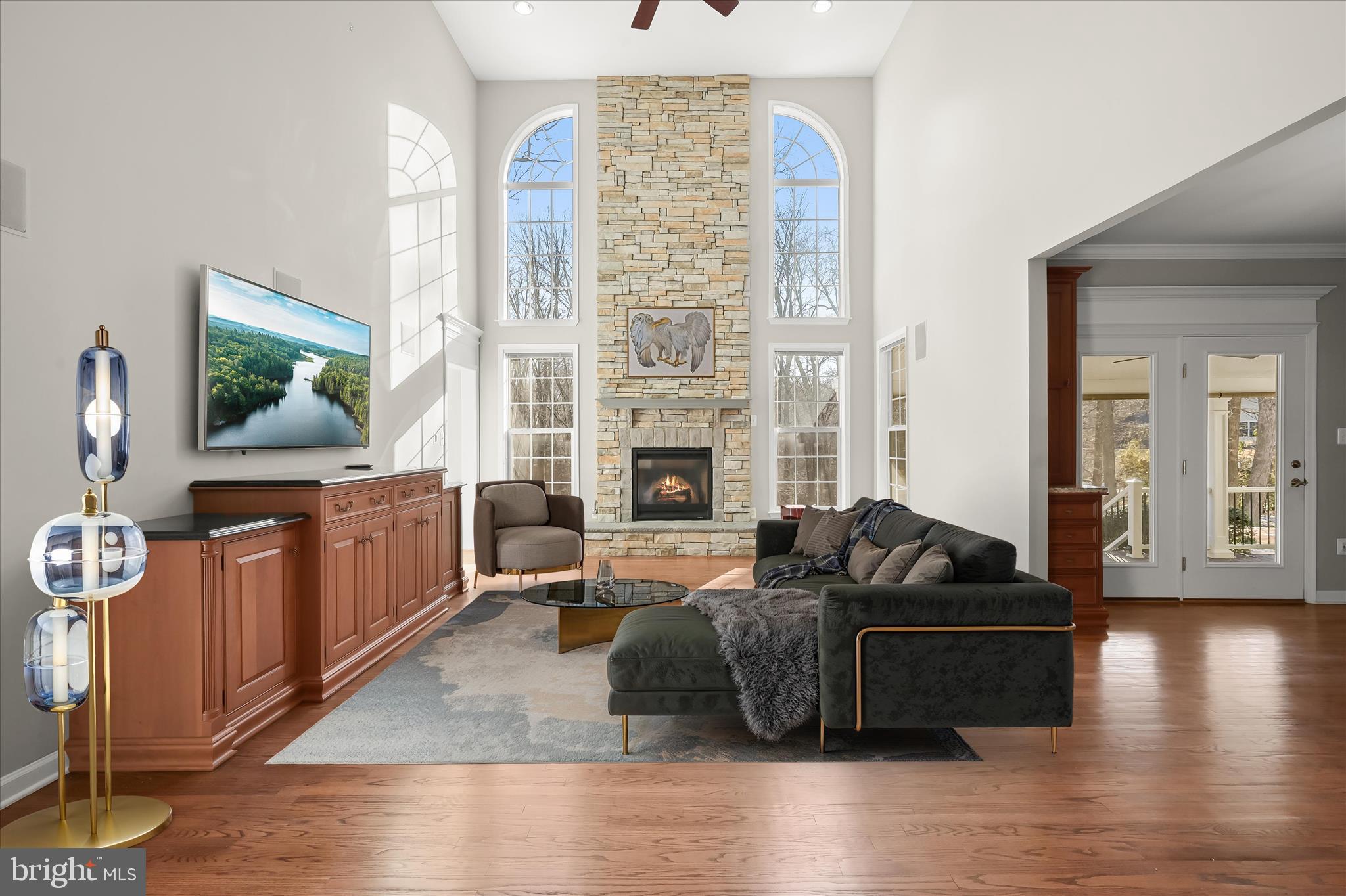 15101 Union Chapel Road Woodbine, MD 21797 - Photo 7 of 105 2-story family room w/ stacked stone fireplace