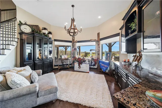 a kitchen with lots of counter top space