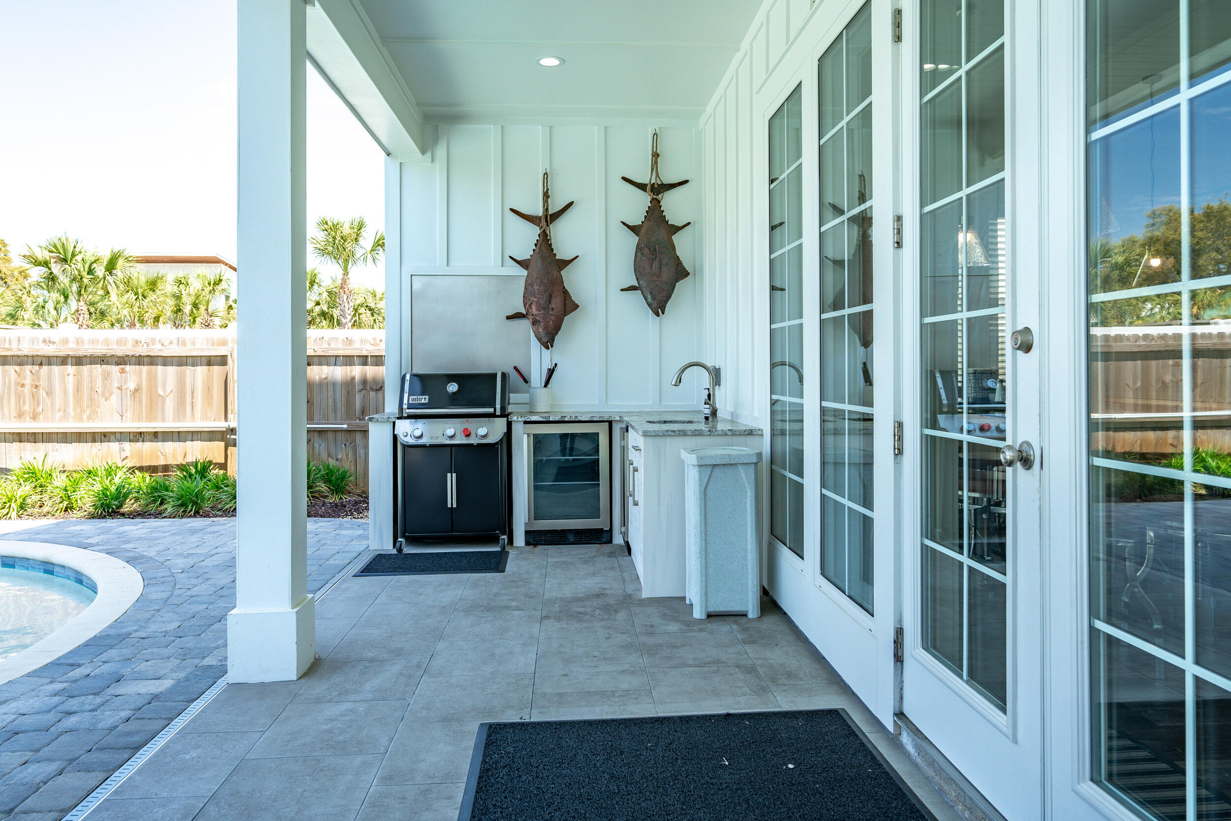 88 Pompano Street Destin, FL 32541 - Photo 44 of 109 Backyard Summer Kitchen