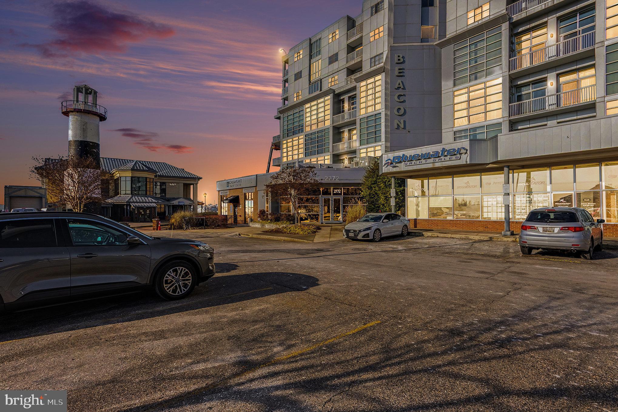 a car parked in front of a building