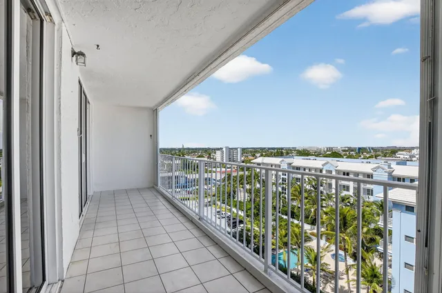 a view of balcony with city view