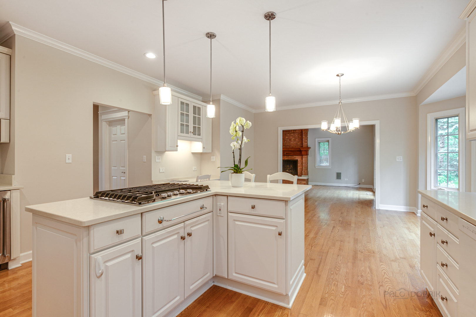 1127 South Ridge Road Lake Forest, IL 60045 - Photo 13 of 35 a kitchen with a stove a sink a center island and a window