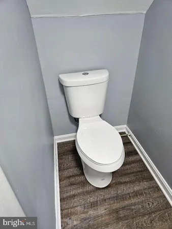 a close view of a toilet in a bathroom