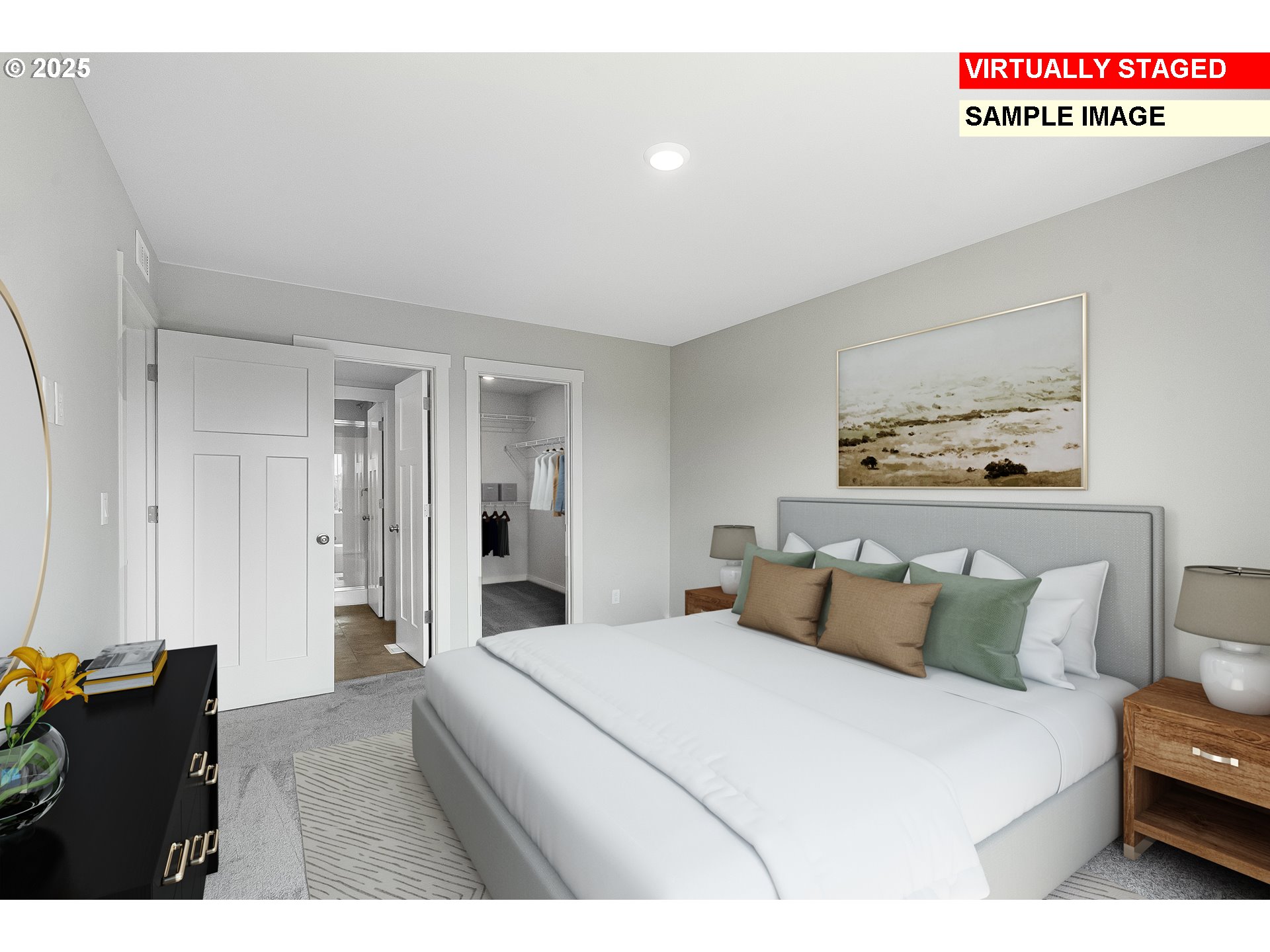 4027 Southwest McKinley Street Gresham, OR 97080 - Photo 14 of 21 a bedroom with a bed and a night stand