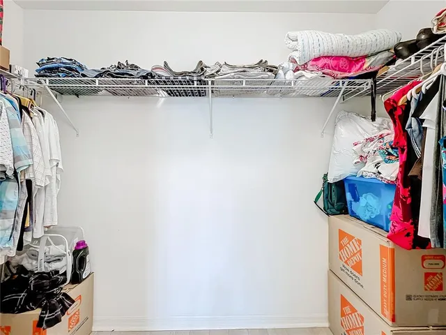 a close view of a closet