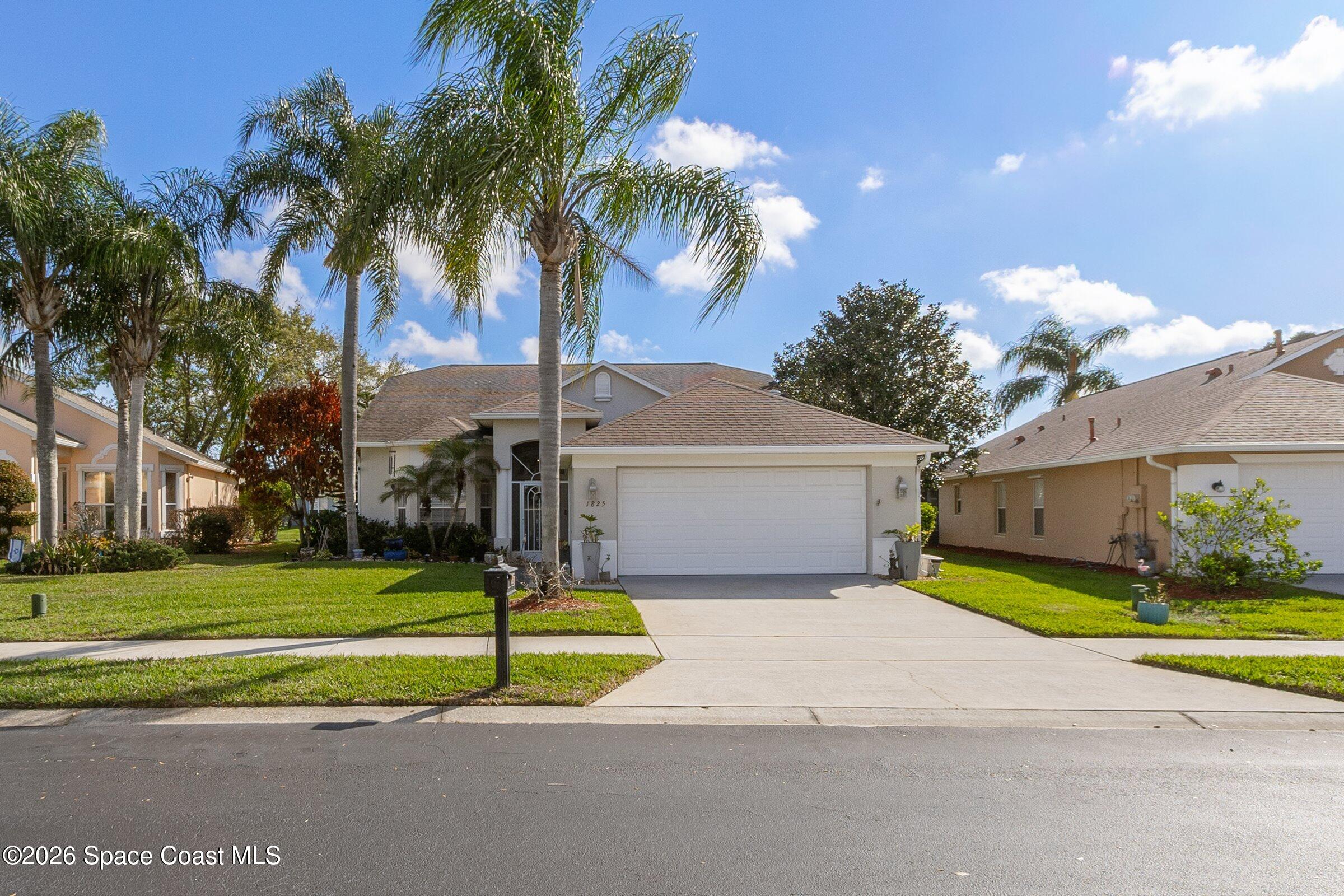 a house with palm tree in front of it