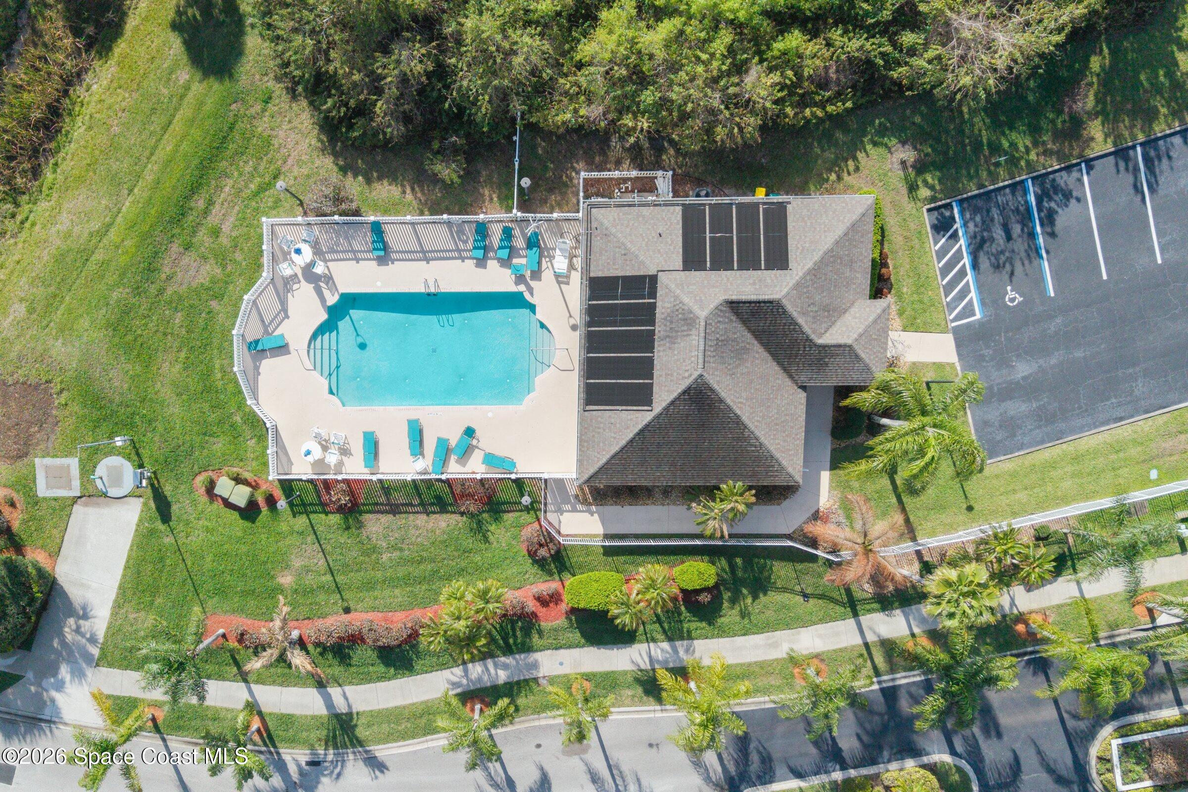 1825 Ficus Point Drive Melbourne, FL 32940 - Photo 37 of 48 an aerial view of a house having swimming pool garden and patio
