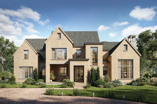 front view of a house with a yard