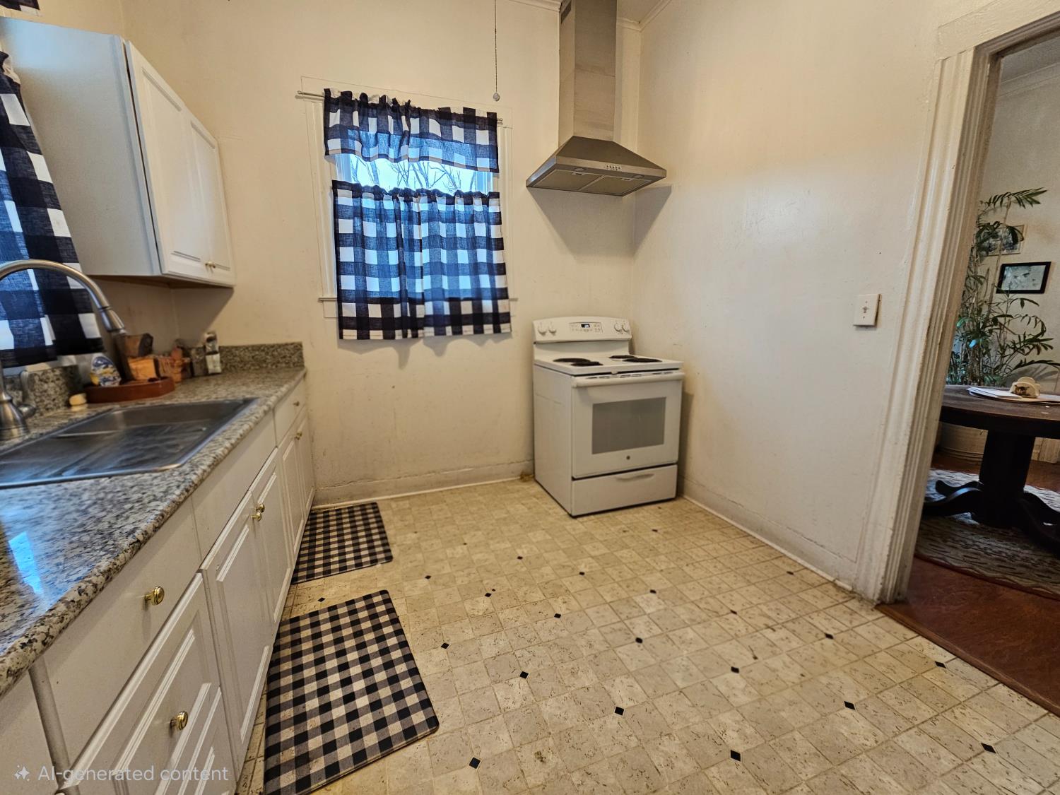 450 C Street Fresno, CA 93706 - Photo 22 of 22 a kitchen with granite countertop a stove and a sink
