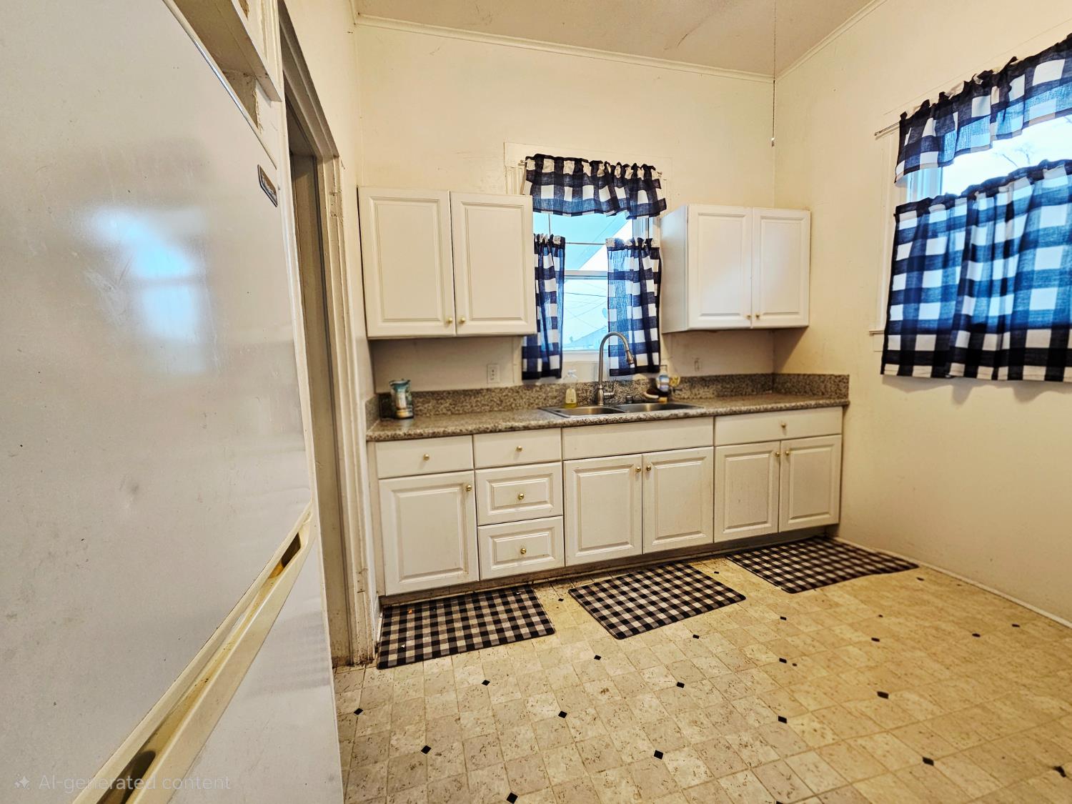 450 C Street Fresno, CA 93706 - Photo 6 of 22 a kitchen with granite countertop a sink a stove and cabinets