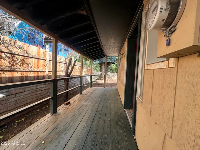 a view of railway station with wooden floor