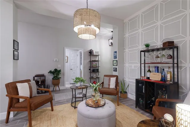 a view of a livingroom and dining room
