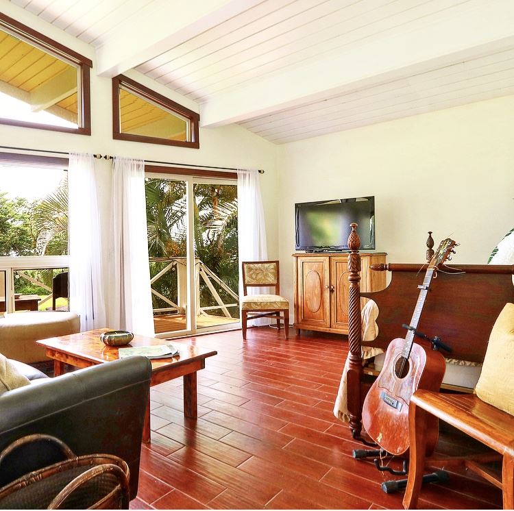 1001 Kauhikoa Road Haiku, HI 96708 - Photo 10 of 30 a living room with furniture and a flat screen tv with wooden floor