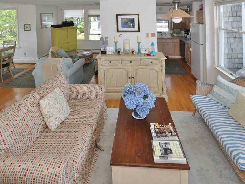 1714 Corn Neck Road, Unit 19 Block Island, RI 02807 - Photo 15 of 25 Living Room. Living area looking toward kitchen and TV viewing area of living room
