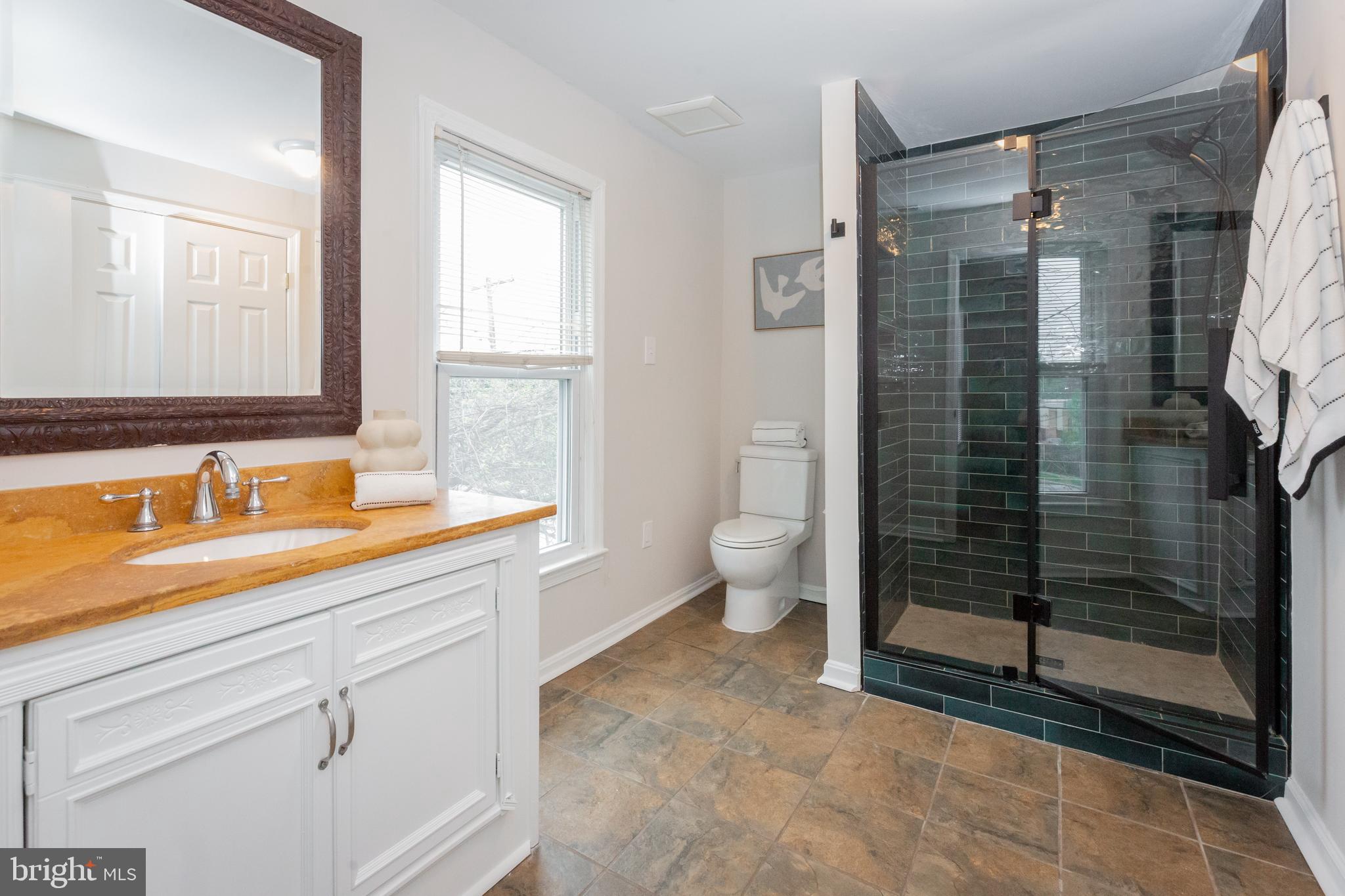 2129 Channing Street Northeast Washington, DC 20018 - Photo 21 of 37 a bathroom with a sink a toilet and shower